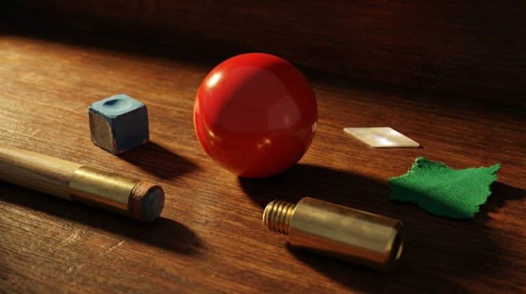 Accessoires de billard carambole disposes sur bois comme une illustration