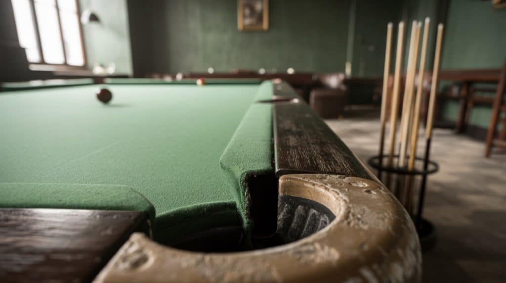 Coin d une table de billard dans une salle de club deserte