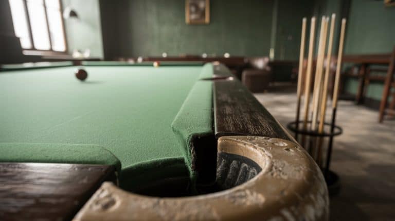 Coin d une table de billard dans une salle de club deserte