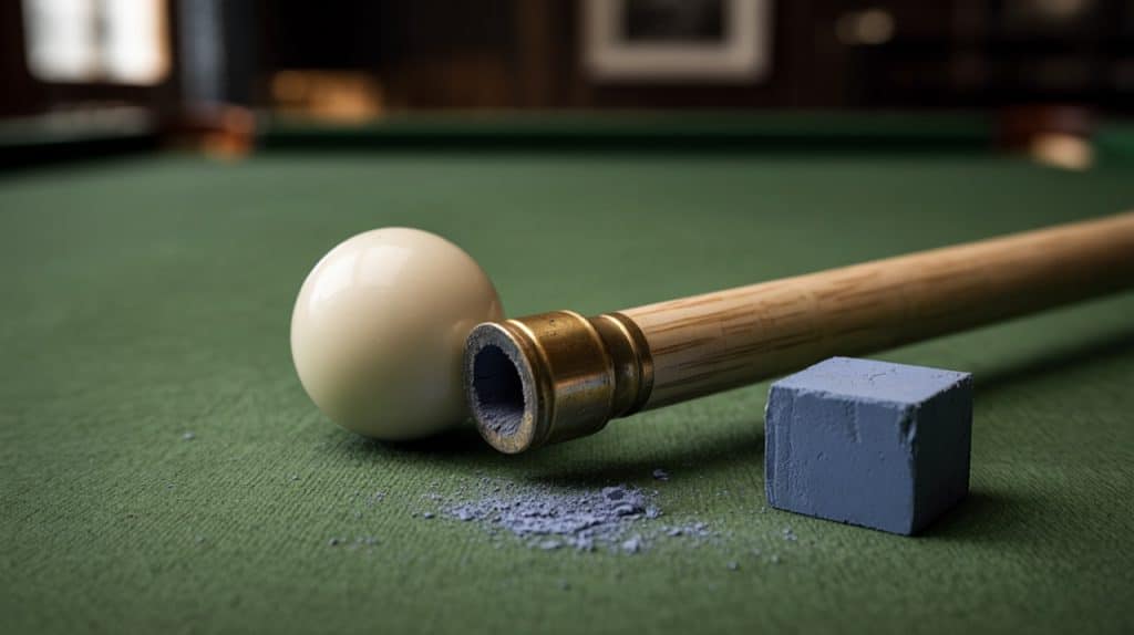 Procédé de queue de billard contre une bille blanche et une craie