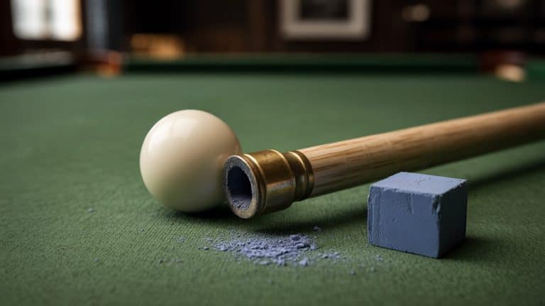 Procédé de queue de billard contre une bille blanche et une craie