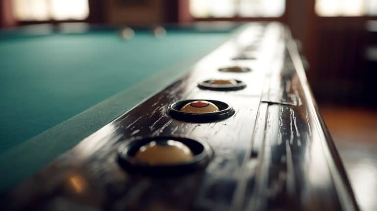 Bande d’une table de billard et ses mires en enfilade